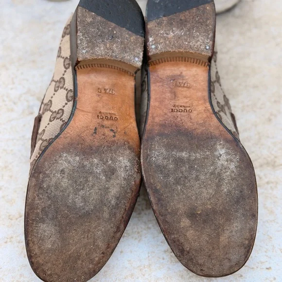 Gucci Jordaan Vintage Monogram Loafers 37.5 - Picture 6 of 6